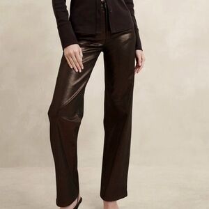 NEW (NWT) Banana Republic Metallic Brown Straight Leg Pants